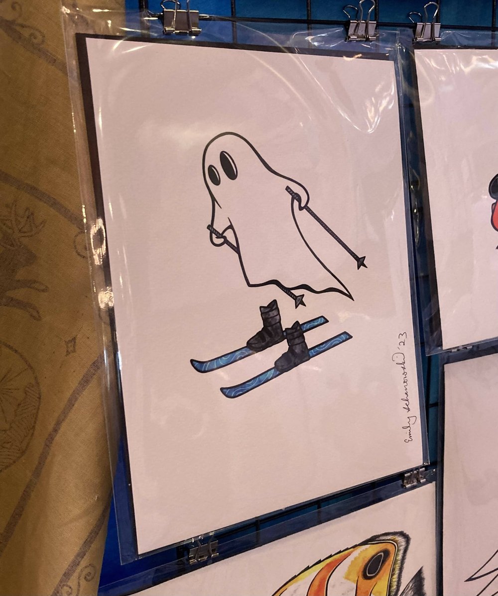 Ski Ghost Print (6x8) — EmTheJackalope